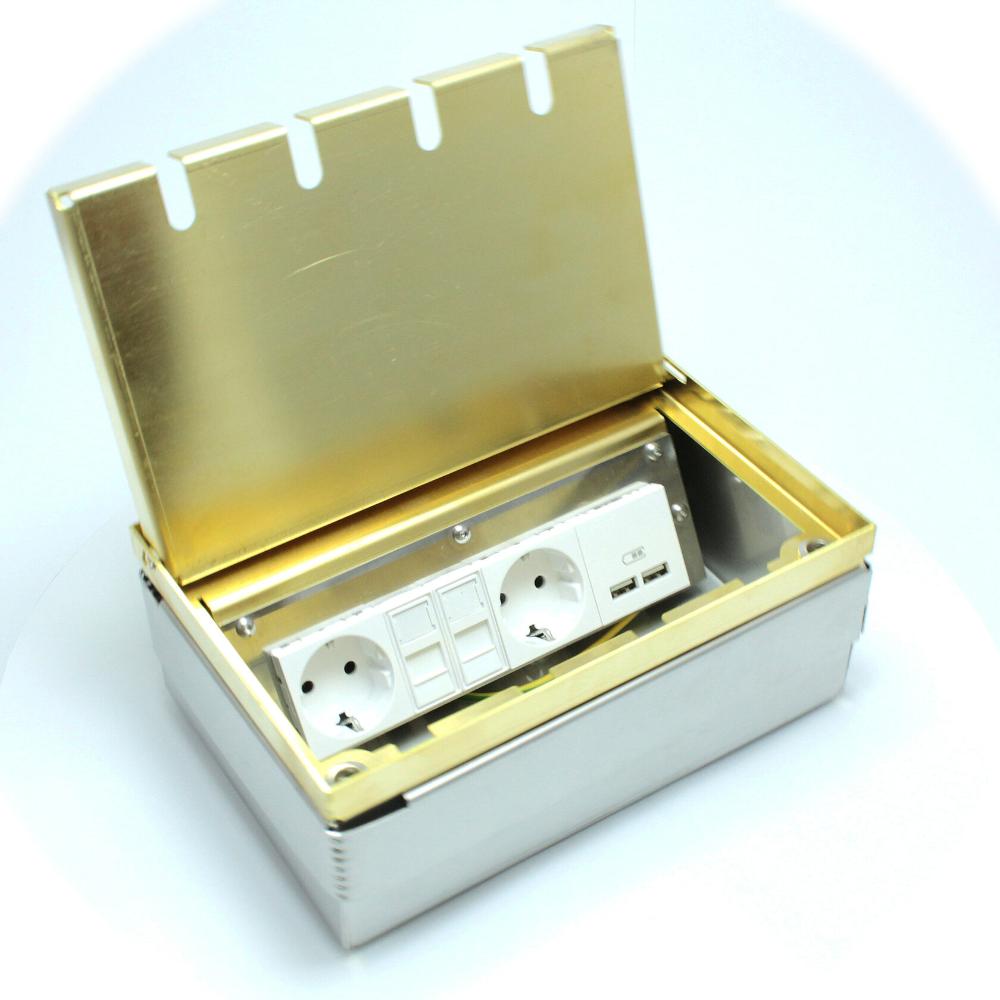 Люк напольный на 4 модуля ELLUK 8904L латунь