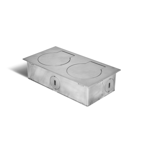 Люк напольный на 2 модуля для низкой стяжки (от 42 мм), нержавеющая сталь, ELLUK 5502